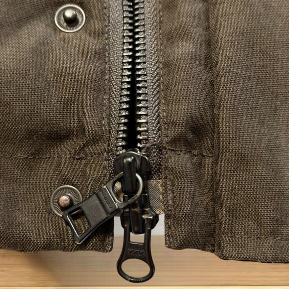 Vintage Nautica Waxed Field Coat Size M Brown Leather Collar Heritage Workwear - Picture 12 of 14